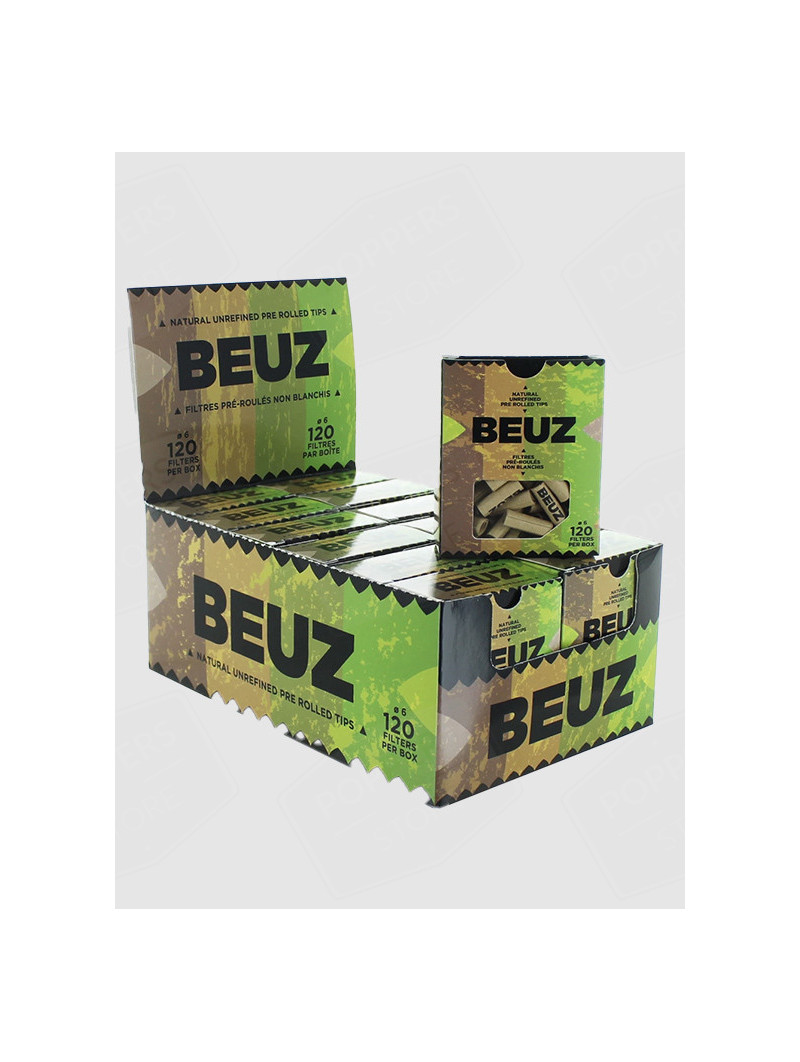 Display de 12 Boîtes de Filtres Carton pré-roulés Beuz Brown x 120