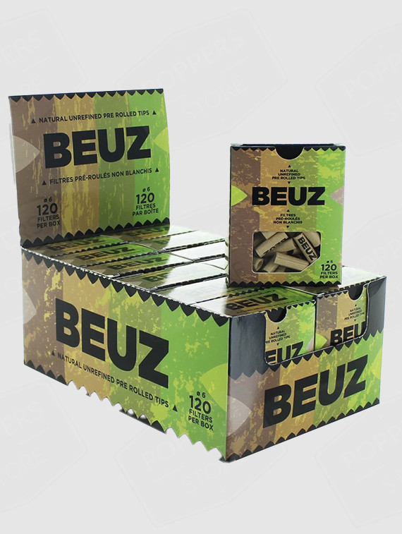 Display de 12 Boîtes de Filtres Carton pré-roulés Beuz Brown x 120